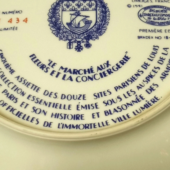Le Marche Aux Fleurs Et La Conciergerie Collector Plate - Picture 8 of 12